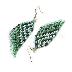 Boucles d'oreilles pendantes bohèmes en acier inoxydable 304 avec verre&nbsp;EJEW-MZ00176-03