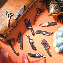 12pcs 6 Arten undurchsichtiger Harz-Halloween-Horror-Goth-Anhänger&nbsp;RESI-CJ0002-90