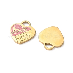 Pendentifs en acier inoxydable 304 émaillé pour la Saint-Valentin&nbsp;STAS-B142-06G