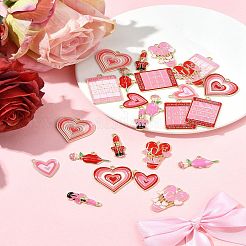 24 pz 12 stili di pendenti in lega smaltata per San Valentino&nbsp;ENAM-FS0002-56