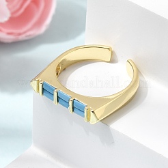 Bagues ouvertes en laiton avec micro pavé de zircones cubiques pour femmes&nbsp;RJEW-L343-02G