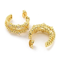 Ottone micro spianare orecchini zirconi&nbsp;EJEW-C066-05G