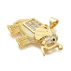 Pendentifs avec zircon cubiques à micro-pavés en laiton&nbsp;KK-C087-23G