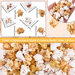 80 pz 8 stili di ornamenti in miniatura di popcorn di plastica&nbsp;RESI-SC0006-92