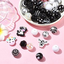 Ensembles de perles en silicone et acrylique et résine sur le thème de la vache&nbsp;DIY-CJ0002-44
