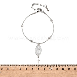 Braccialetti con ciondoli in acciaio inossidabile 304 stile rosario cattolico&nbsp;SA-CBA7739-01P
