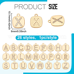 26 pz 26 stili ottone micro pavé zirconia cubica charms&nbsp;KK-PH0013-99