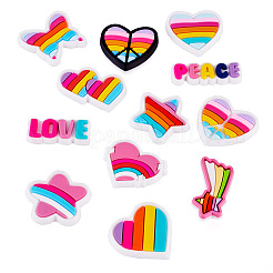 24 Stück 12 Stile Regenbogen-PVC-Cabochons&nbsp;FIND-TA0005-48