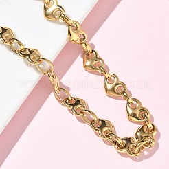 Collares colgantes de cadena con eslabones de corazón de acero inoxidable 304 para mujer&nbsp;NJEW-B150-02G