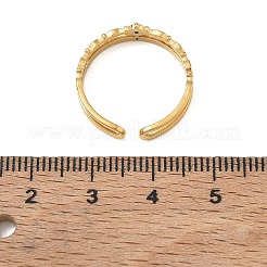Anelli aperti con polsino in acciaio inossidabile 304 con micro pavé di zirconi cubici&nbsp;CU-CBA46D5-01G