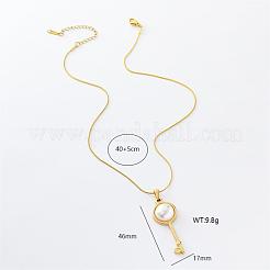3 collar con colgante de llave de perla de imitación pavé de acero inoxidable de estilo europeo para mujer&nbsp;KT1963