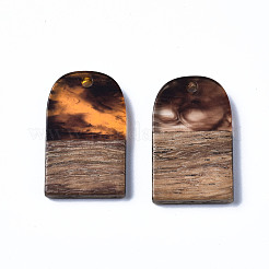 Pendentifs en résine transparente et bois de noyer&nbsp;RESI-T035-32C