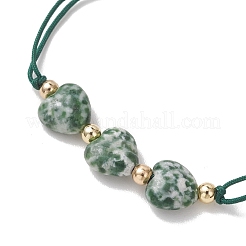 Armbänder aus geflochtenen Perlen in Herzform aus Natursteinen&nbsp;BJEW-JB13527
