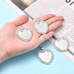 Herz Legierung Strass Anhänger Fassungen&nbsp;ALRI-T359-01S