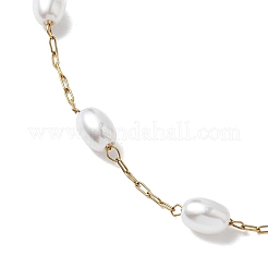 Collares de cadena de perlas de imitación de acero inoxidable 304 y ABS&nbsp;NJEW-JN05266