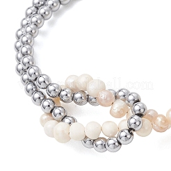 Braccialetti con perle naturali ed ematite sintetica non magnetica per le donne&nbsp;BJEW-JB13364-01