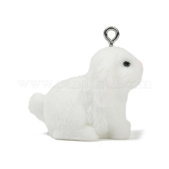 Pendentifs en résine opaque floquée à thème animalier&nbsp;RESI-H042-01P-07