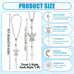3 pendentif décoratif en alliage et verre en forme de croix&nbsp;HJEW-DR00206
