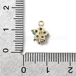 Ciondoli con connettori a forma di fiore in ottone con zirconi cubici&nbsp;KK-H089-34G-04