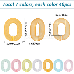 280pcs 7 Farben transparente Acrylverbindungsringe&nbsp;MACR-SP0001-41