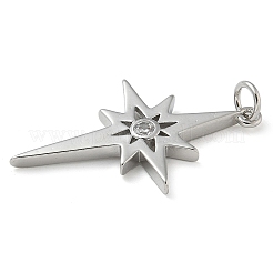 Porte micro ouvrent pendentifs zircone cubique en laiton de placage&nbsp;KK-K392-22P