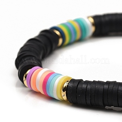 Bracciali elasticizzati fatti a mano in perle di argilla polimerica&nbsp;BJEW-JB05305
