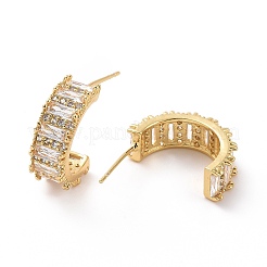 Aretes de arco con circonitas cúbicas transparentes&nbsp;EJEW-F298-07G