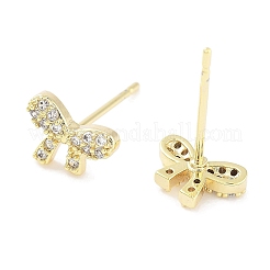 Ohrstecker aus Messing mit Zirkonia für Damen&nbsp;EJEW-S217-B05