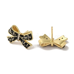 Orecchini a bottone in ottone con fiocco&nbsp;EJEW-R162-05G