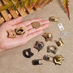 8 Sätze 4 Arten Zinklegierungsbeutel-Twist-Lock-Zubehör&nbsp;AJEW-SZ0001-48