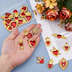 24pcs 12 styles de pendentifs en émail en alliage&nbsp;ENAM-HS0001-05