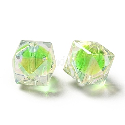 Perline acriliche iridescenti arcobaleno con placcatura uv bicolore&nbsp;TACR-D010-02D