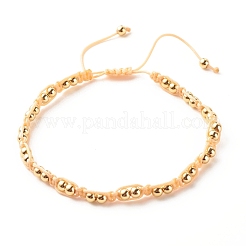 Braccialetto di perline intrecciate in ottone tondo&nbsp;BJEW-JB07855
