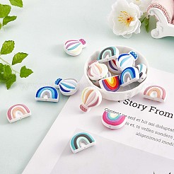20 stücke silikon perlen regenbogen silikon perlen groß heißluftballon silikon lose abstandshalter perlen charme farbe silikon perlen kit für halskette armband schlüsselbund diy handwerk machen&nbsp;JX321A