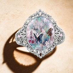 Fingerringe aus Kunstharzlegierung für Damen&nbsp;PW-WGB4259-01