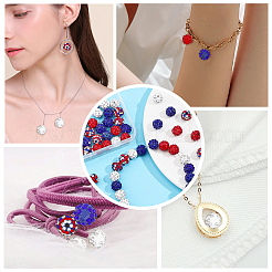 80 Stück 5 Stil Unabhängigkeitstag Thema Polymer Clay Strass runde Perlen&nbsp;RB-FH0001-07