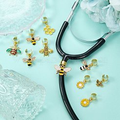 10 pendentif décoratif en forme de stéthoscope en alliage émaillé&nbsp;HJEW-SW00243