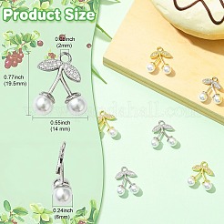 6 Stück 2 Farben Messing Micro Pave klare Zirkonia Anhänger&nbsp;KK-CJ0003-19