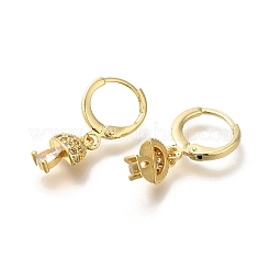 Orecchini a cerchio in ottone chiaro con zirconi cubici&nbsp;EJEW-M045-03G