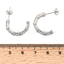 Pendientes de tuerca de circonio cúbico con micro pave de latón&nbsp;CU-CBABA66-09P