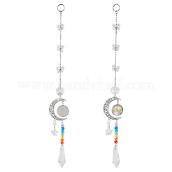 2 atrapasol colgante de vidrio con forma de mariposa y cono&nbsp;HJEW-TADJ0021