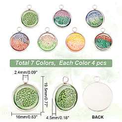 28pcs 7 colores impresos colgantes de resina opaca&nbsp;RESI-AR0001-20