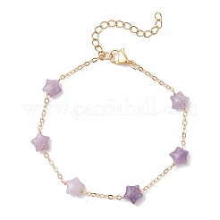 Amatista natural de pulseras de abalorios de enlace&nbsp;BJEW-JB12851-02