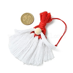 Pendentif Père Noël en coton macramé fait main&nbsp;HJEW-JM02710