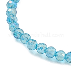 Bracelets extensibles en laiton et verre plaqués sur rack&nbsp;BJEW-B106-04G-02