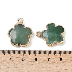 Pendentifs en aventurine vert naturel&nbsp;G-P566-01G-09