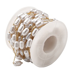 Catene a maglie ovali con perline di plastica&nbsp;CHS-G032-01G