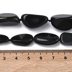 Natürlichen schwarzen Steinperlen Stränge&nbsp;G-L650-D01-01