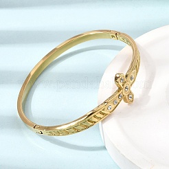 Bracelets manchettes articulées en acier inoxydable 304 avec strass et cristal&nbsp;SA-CBA61B8-13G