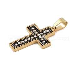 Pendentifs en strass émaillés en acier inoxydable 304 avec placage ionique (IP)&nbsp;STAS-Q325-05K-G
